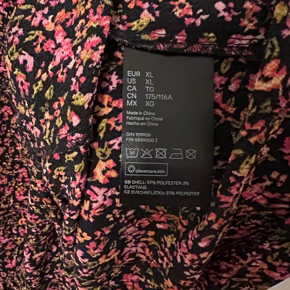 H&M Black Midi Dress with Pink Floral Print - Picture 3 of 4